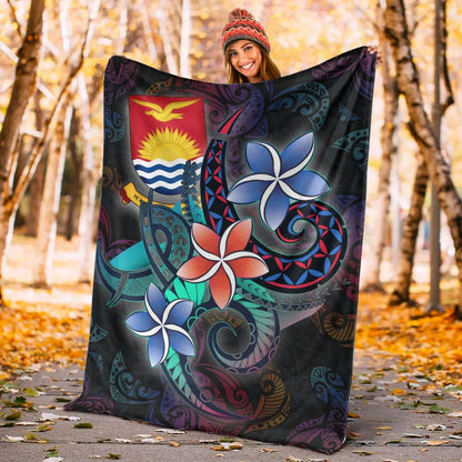 Kiribati Premium Blanket - Plumeria Flowers Style