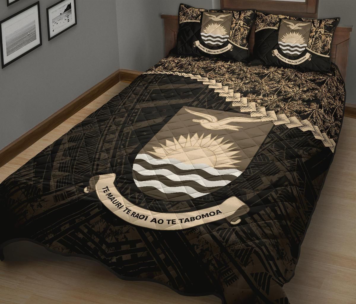 Kiribati Polynesian Quilt Bed Set Golden Coconut