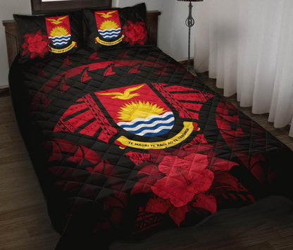 Kiribati Polynesian Quilt Bed Set Hibiscus Red