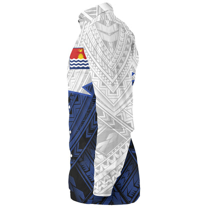 Kiribati Long Sleeve Shirt Polynesian Tattoo Flag And Coat Of Arms