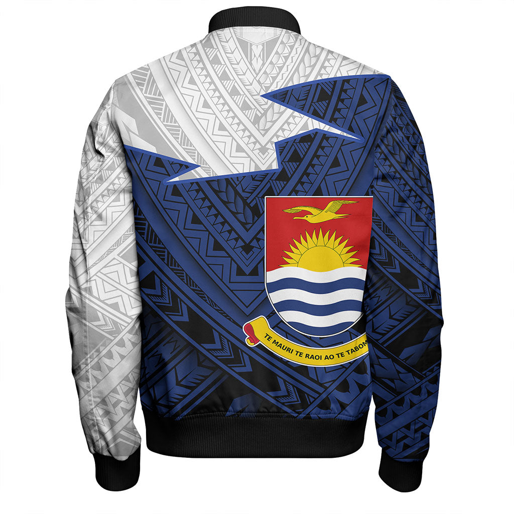 Kiribati Bomber Jacket Polynesian Tattoo Flag And Coat Of Arms