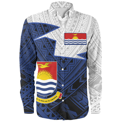 Kiribati Long Sleeve Shirt Polynesian Tattoo Flag And Coat Of Arms