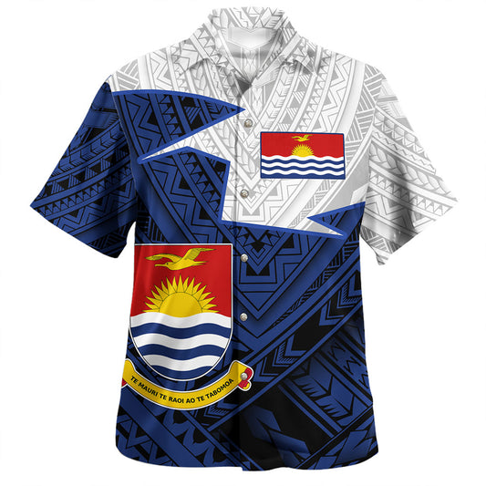 Kiribati Hawaiian Shirt Polynesian Tattoo Flag And Coat Of Arms