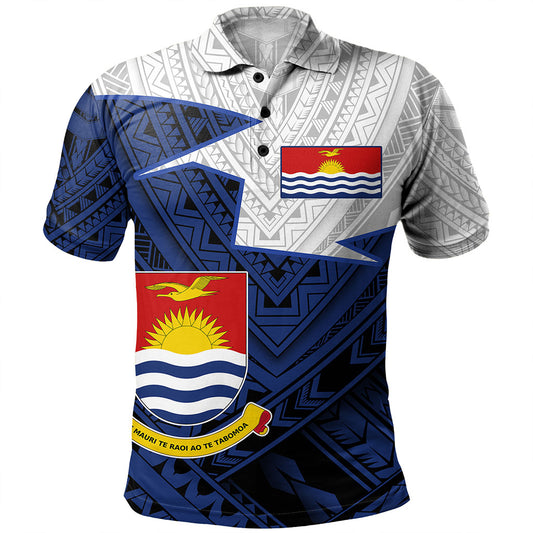 Kiribati Polo Shirt Polynesian Tattoo Flag And Coat Of Arms
