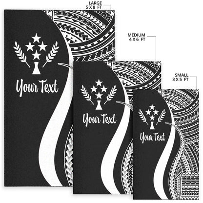 Kosrae Custom Personalised Area Rug - White Polynesian Tentacle Tribal Pattern