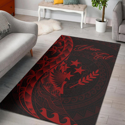 Kosrae Area Rug - Custom Personalised Polynesian Pattern Style Red Color