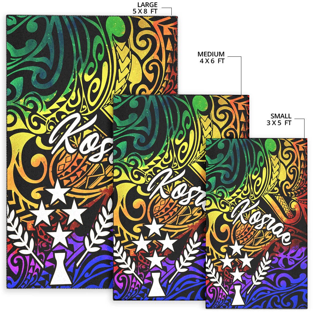 Kosrae Area Rug - Rainbow Polynesian Pattern
