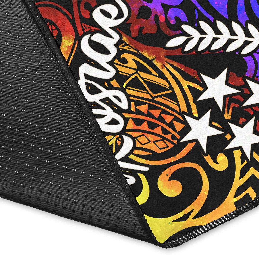 Kosrae Area Rug - Rainbow Polynesian Pattern