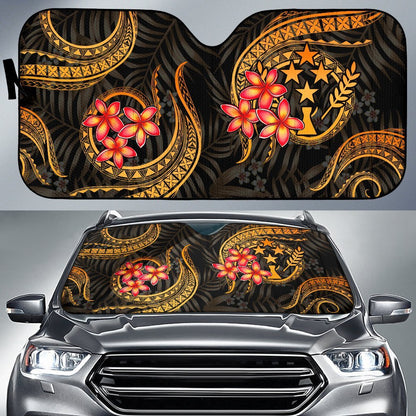 Kosrae Auto Sun Shades - Gold Plumeria