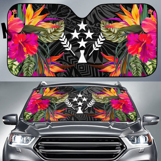 Kosrae Auto Sun Shades - Hibiscus Pattern