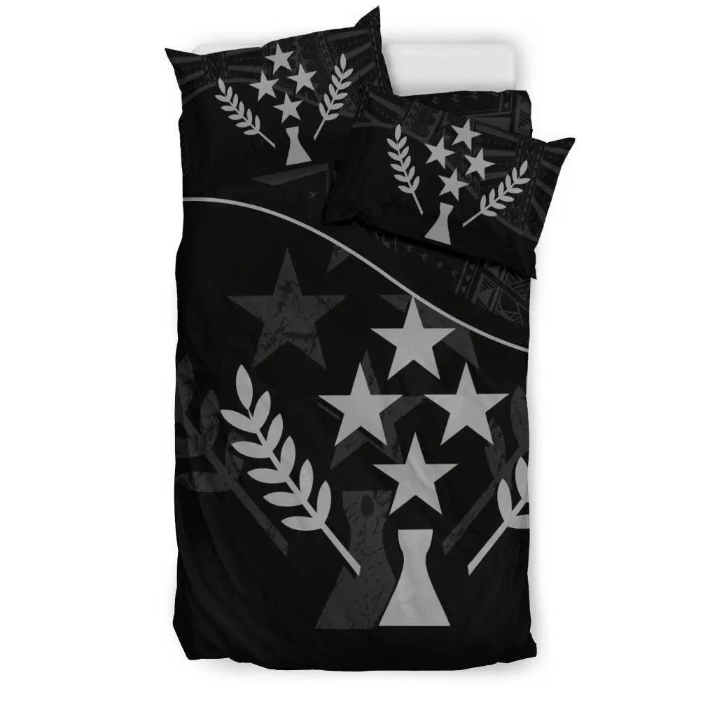 Kosrae Duvet Cover Set - Kosrae Flag Black