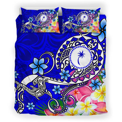 Kosrae Bedding Set - Turtle Plumeria (Blue)