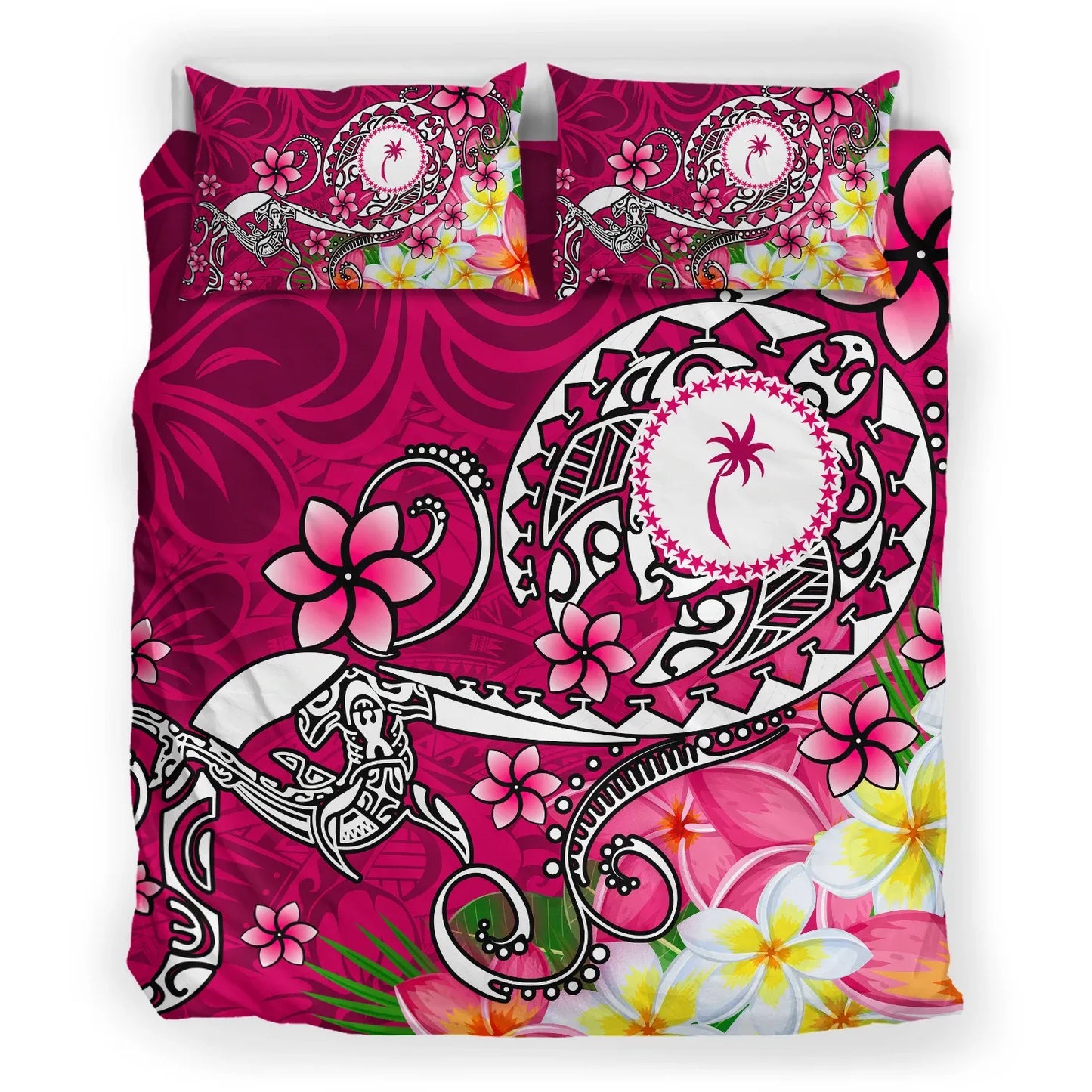 Kosrae Bedding Set - Turtle Plumeria (Pink)