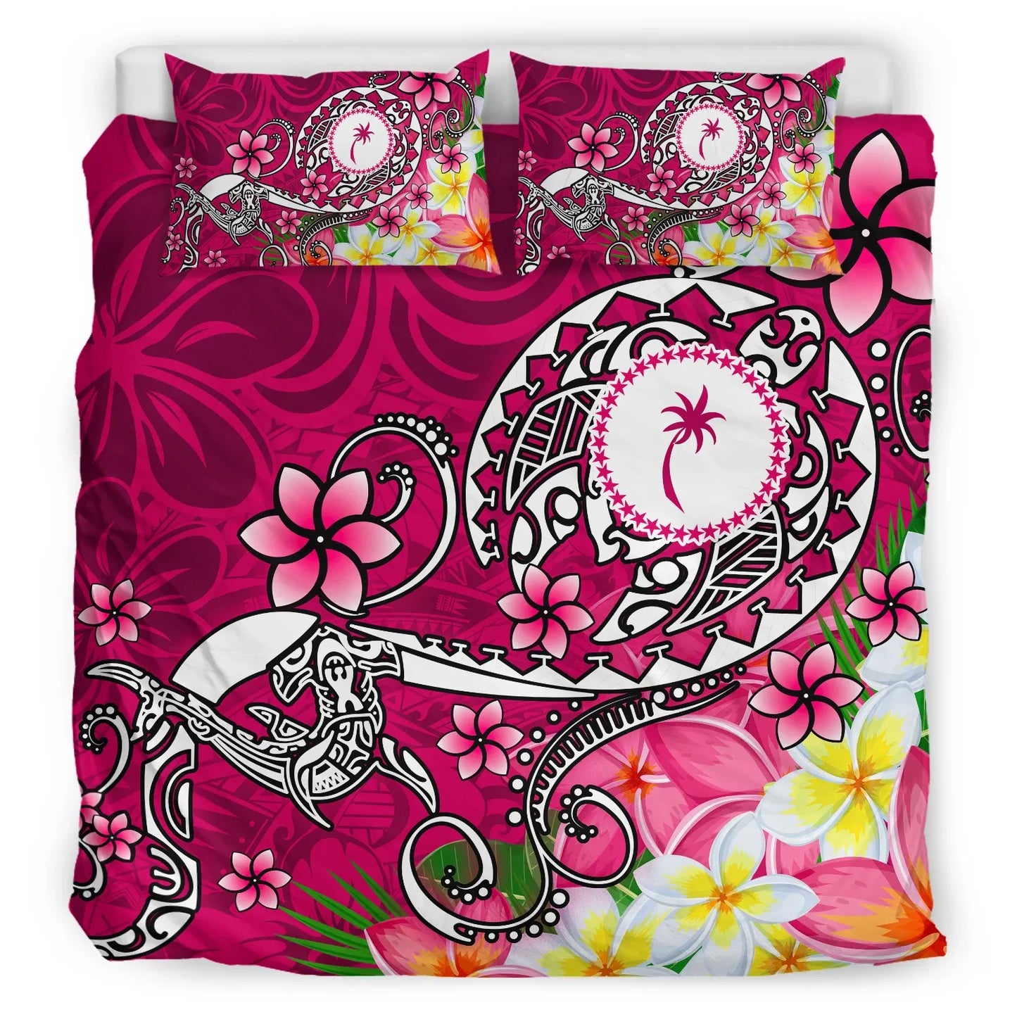 Kosrae Bedding Set - Turtle Plumeria (Pink)