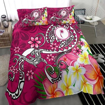Kosrae Bedding Set - Turtle Plumeria (Pink)