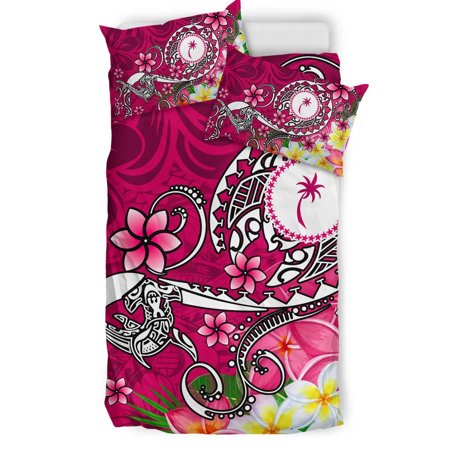 Kosrae Bedding Set - Turtle Plumeria (Pink)