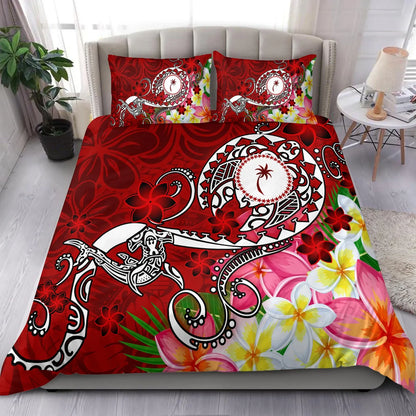 Kosrae Bedding Set - Turtle Plumeria (Red)