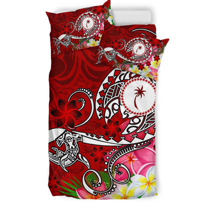 Kosrae Bedding Set - Turtle Plumeria (Red)