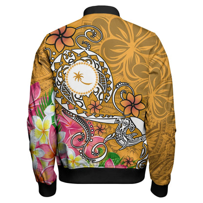 Kosrae Bomber Jacket - Turtle Plumeria (Gold)