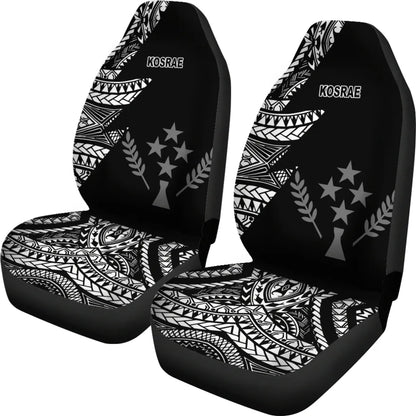 Kosrae Car Seat Covers - Micronesian Pattern Flash Black