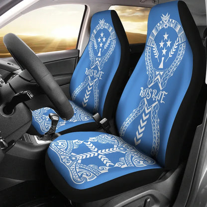 Kosrae Car Seat Covers - Kosrae Flag Micronesian Tribal Blue