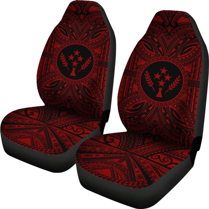 Kosrae Car Seat Cover - Kosrae Coat Of Arms Polynesian Red Black