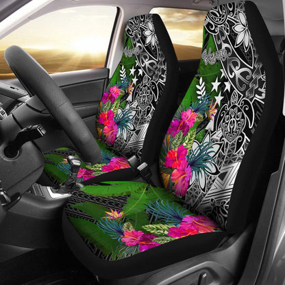 Kosrae Car Seat Covers - Turtle Plumeria Banana Leaf