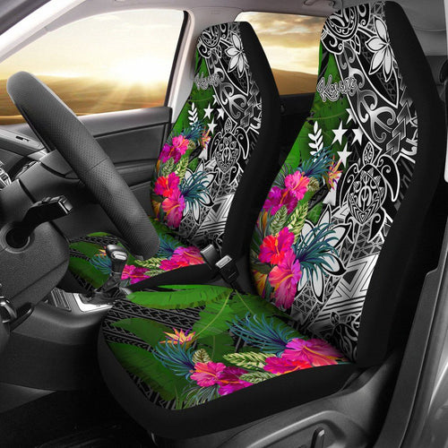 Kosrae Car Seat Covers - Turtle Plumeria Banana Leaf