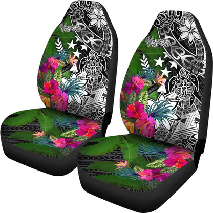 Kosrae Car Seat Covers - Turtle Plumeria Banana Leaf