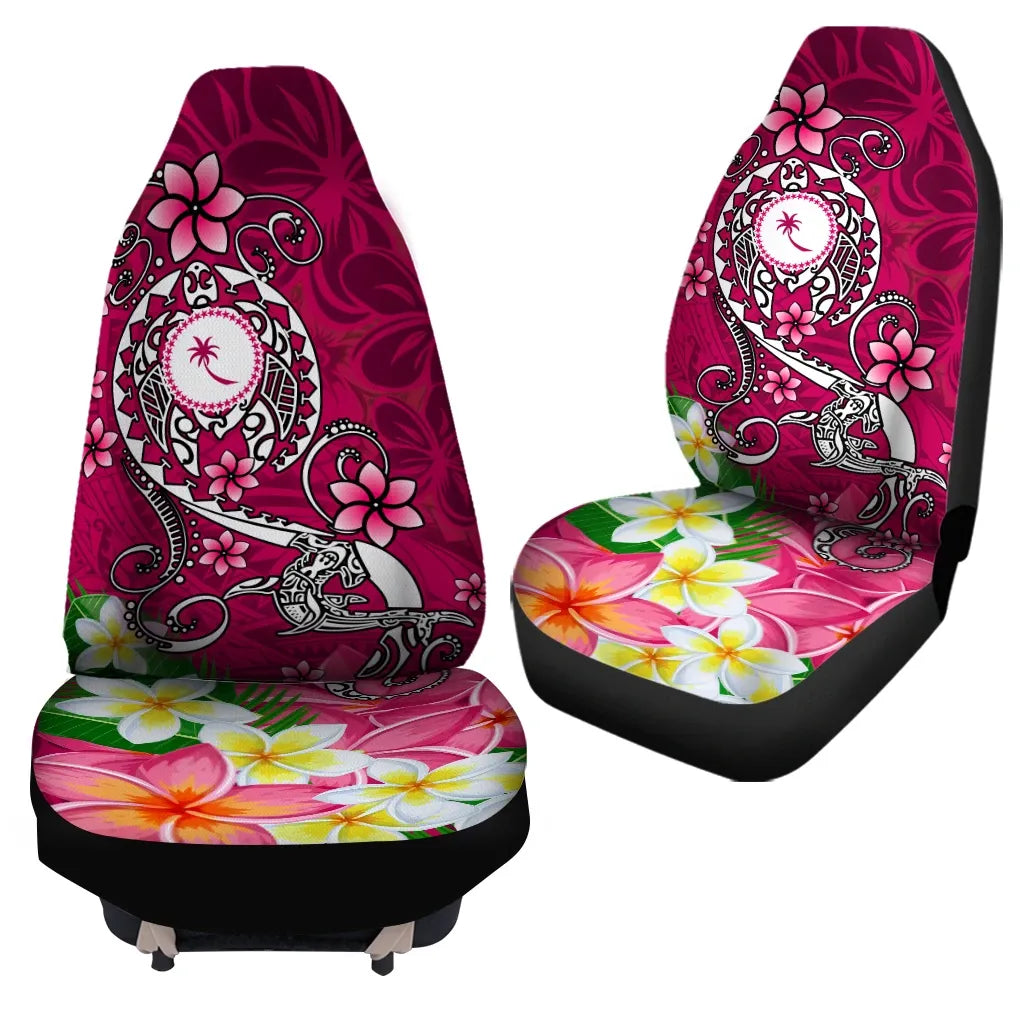 Kosrae Car Seat Covers - Turtle Plumeria (Pink)
