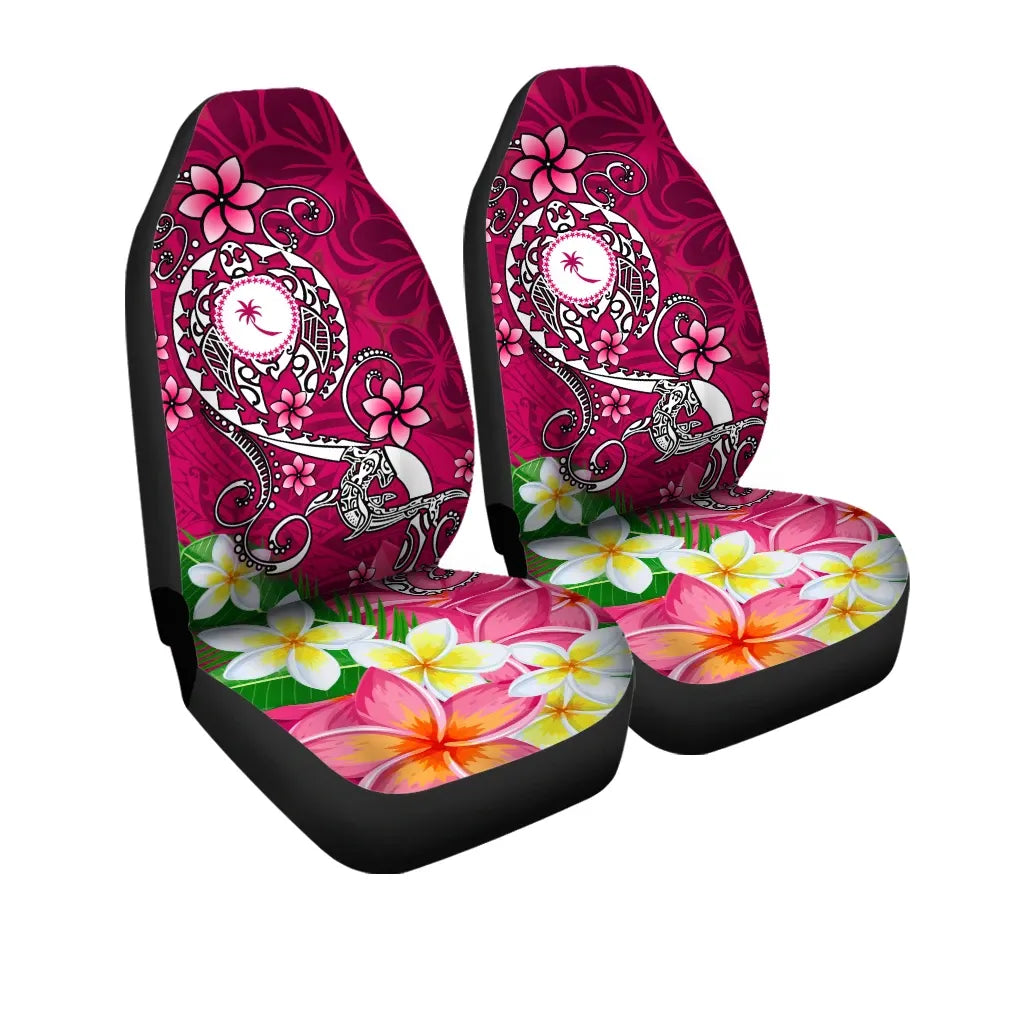 Kosrae Car Seat Covers - Turtle Plumeria (Pink)