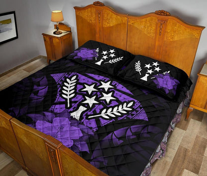 Kosrae Polynesian Quilt Bed Set Hibiscus Purple