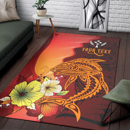 Kosrae Custom Personalised Area Rugs - Tribal Tuna Fish