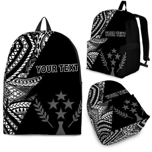 Kosrae Custom Personalised Backpack Flash Black