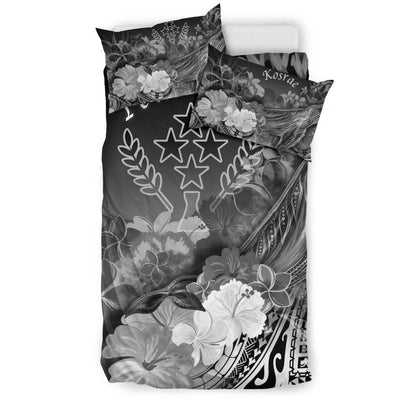 Kosrae Custom Personalised Bedding Set - Humpback Whale With Tropical Flowers (White)