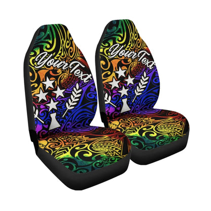 Kosrae Custom Personalised Car Seat Covers - Rainbow Polynesian Pattern