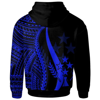 Kosrae Custom Personalised Hoodie Blue - Tentacle Tribal Pattern