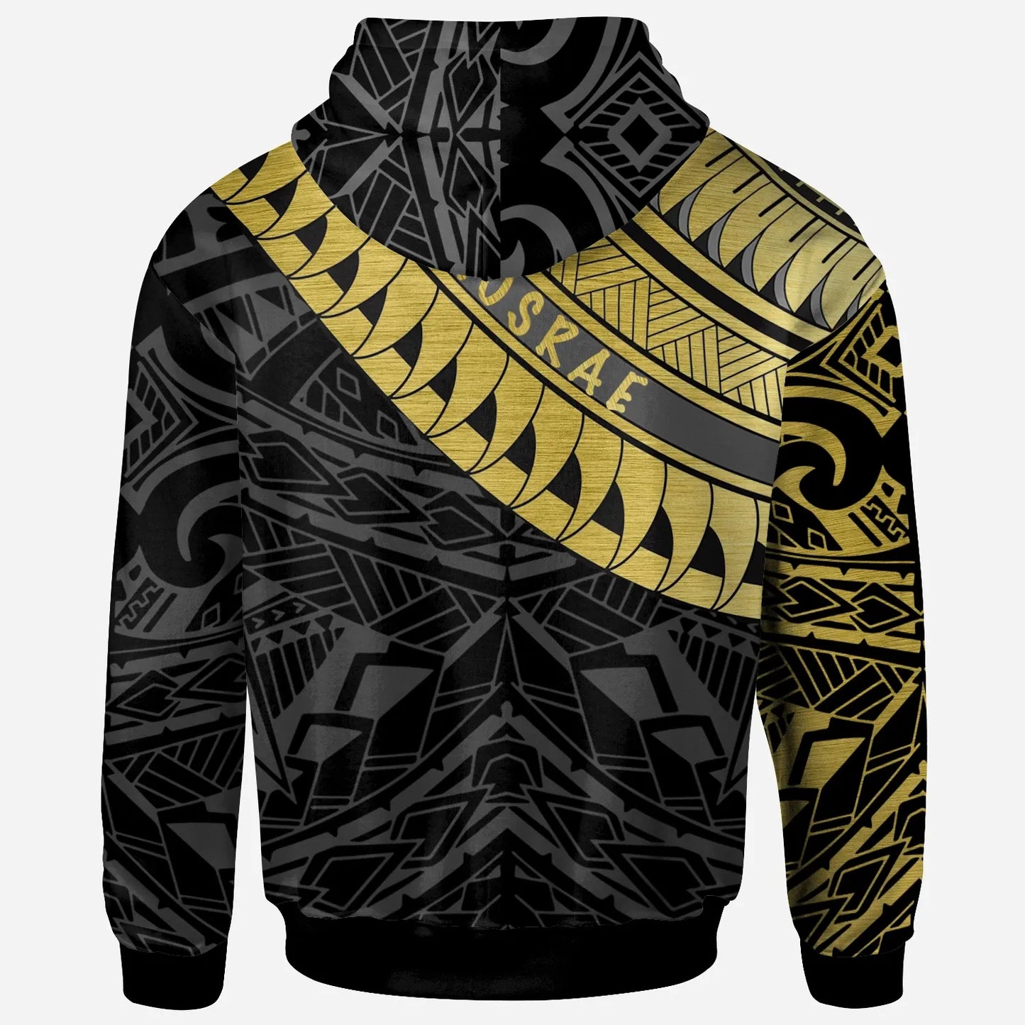Kosrae Custom Personalised Hoodie - Ginger Lei Pattern Gold