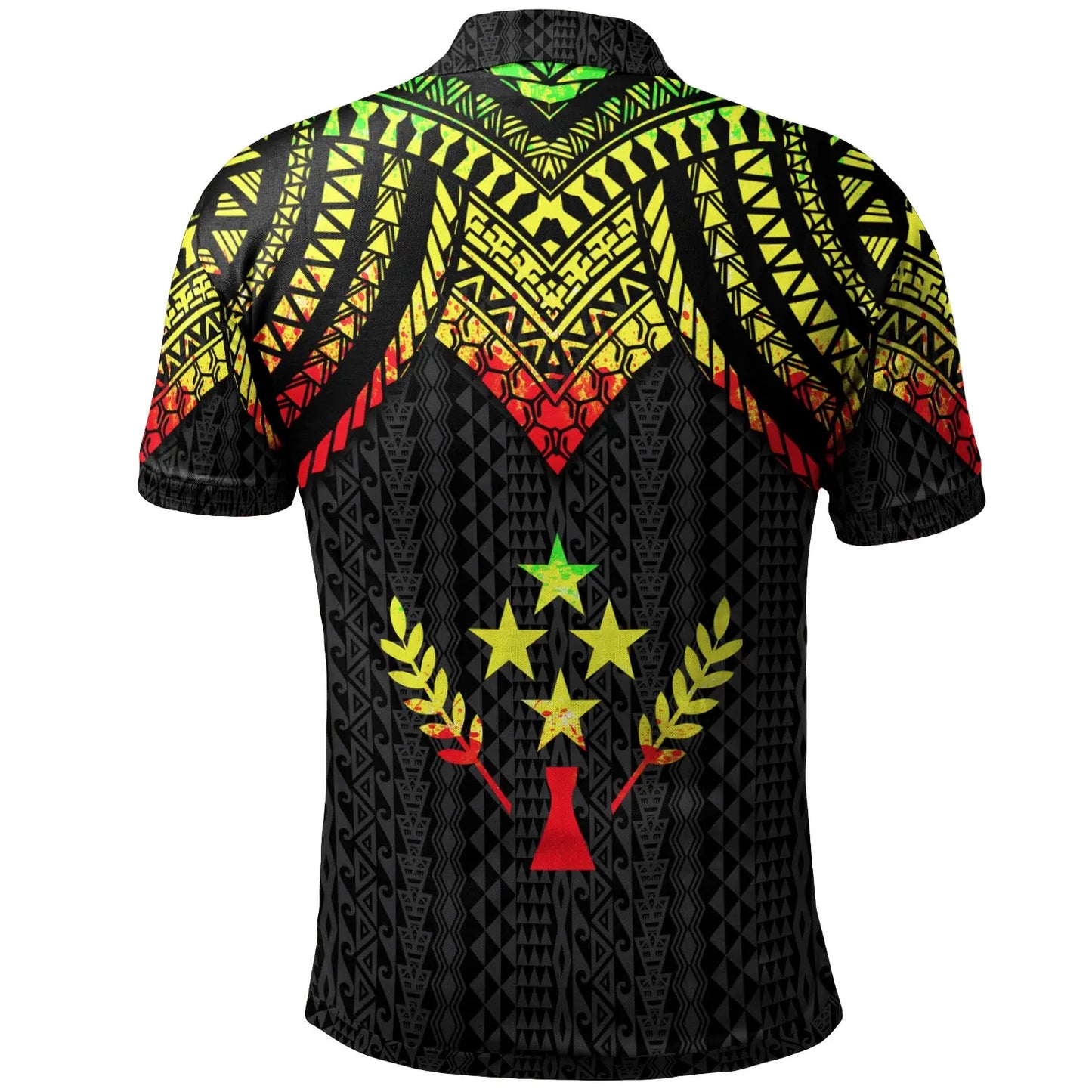 Kosrae Custom Personalised Polo Shirt - Polynesian Armor Style Reagge