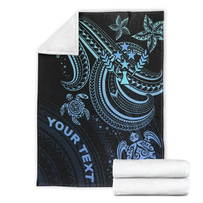 Kosrae Custom Personalised Premium Blanket- Blue Turtle