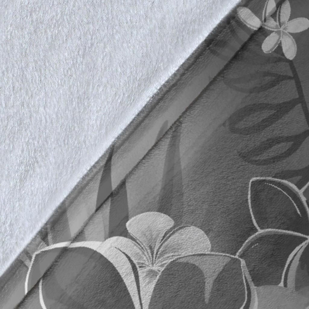 Kosrae Custom Personalised Premium Blanket - Humpback Whale with Tropical Flowers (White)