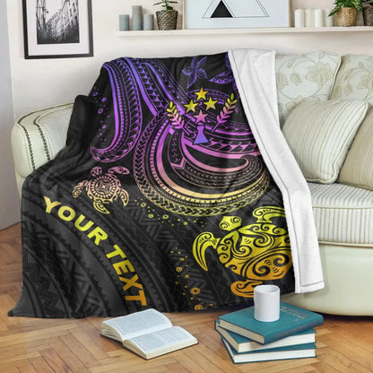 Kosrae Custom Personalised Premium Blanket- Pink Turtle