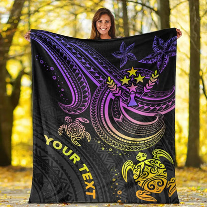 Kosrae Custom Personalised Premium Blanket- Pink Turtle
