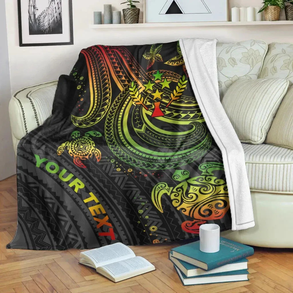 Kosrae Custom Personalised Premium Blanket- Reggae Turtle