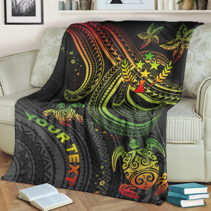 Kosrae Custom Personalised Premium Blanket- Reggae Turtle