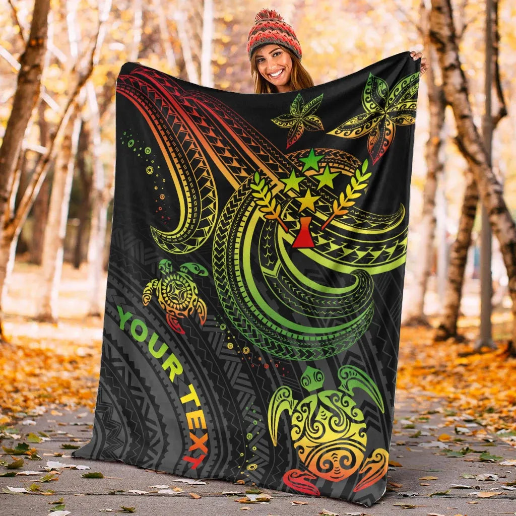 Kosrae Custom Personalised Premium Blanket- Reggae Turtle