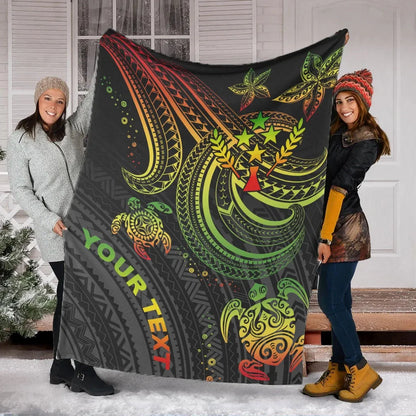 Kosrae Custom Personalised Premium Blanket- Reggae Turtle