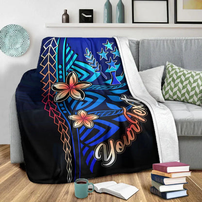 Kosrae Custom Personalised Premium Blanket - Vintage Tribal Mountain