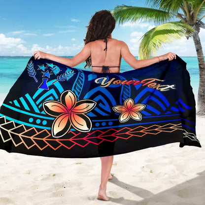 Kosrae Custom Personalised Sarong - Vintage Tribal Mountain