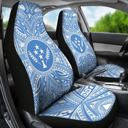 Kosrae Car Seat Cover - Kosrae Coat Of Arms Polynesian Flag Color